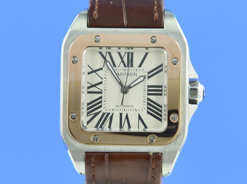 Cartier santos 100 acciaio oro - 100, acciaio/oro